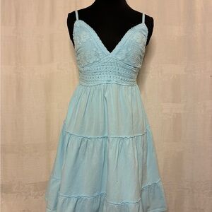 Sky Blue Lace Midi Dress